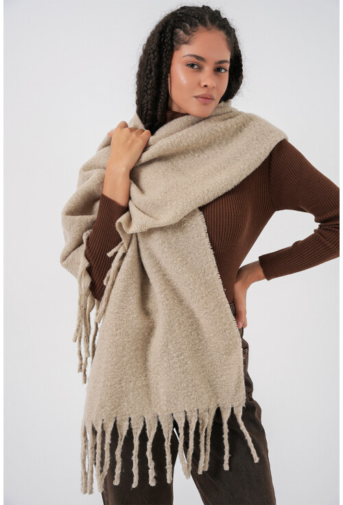 Kadın Yumuşak Dokulu Kalın Şal Atkı 15951