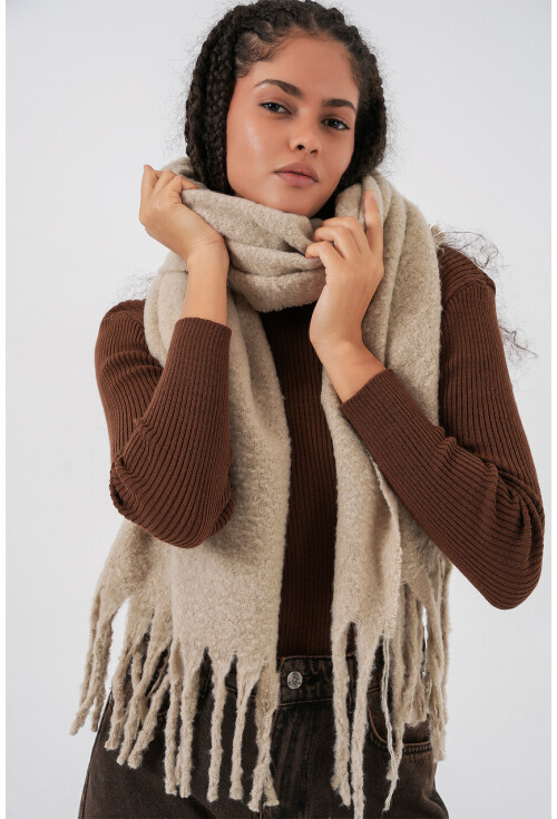 Kadın Yumuşak Dokulu Kalın Şal Atkı 15951