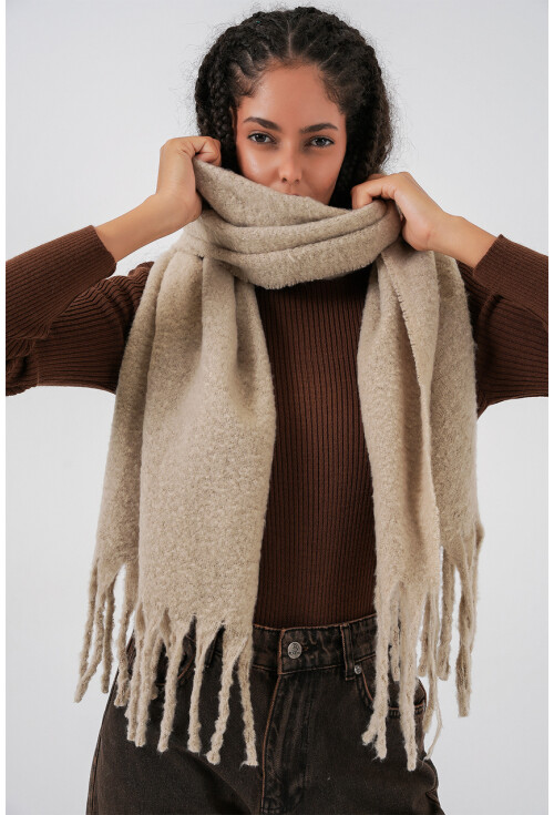 Kadın Yumuşak Dokulu Kalın Şal Atkı 15951