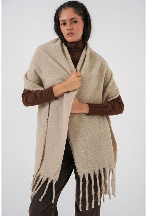 Kadın Yumuşak Dokulu Kalın Şal Atkı 15951