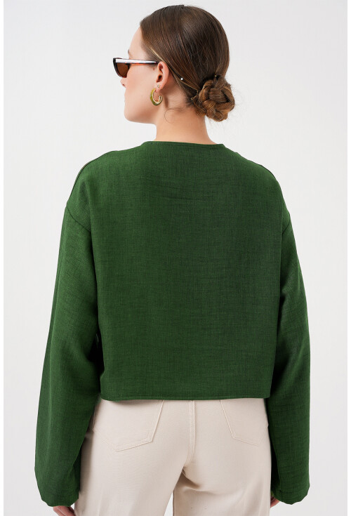 Önü Bağlamalı Keten Kimono 960