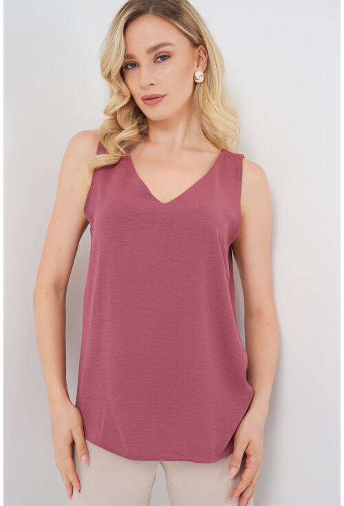 V Yaka Sıfır Kol Bluz 950