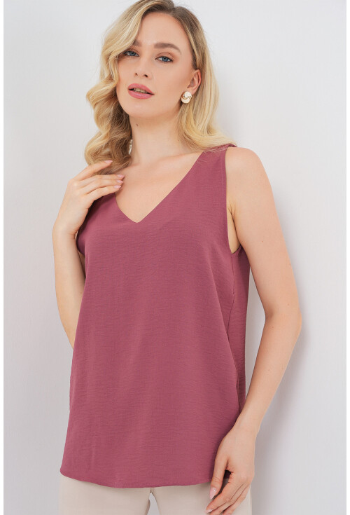 V Yaka Sıfır Kol Bluz 950