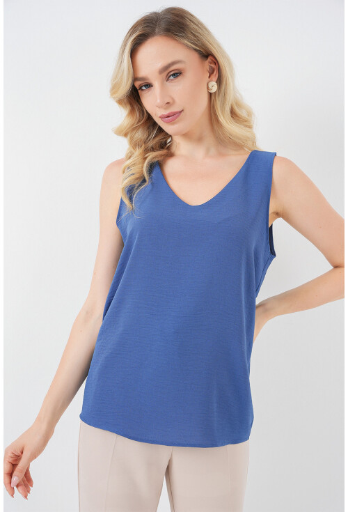 V Yaka Sıfır Kol Bluz 950