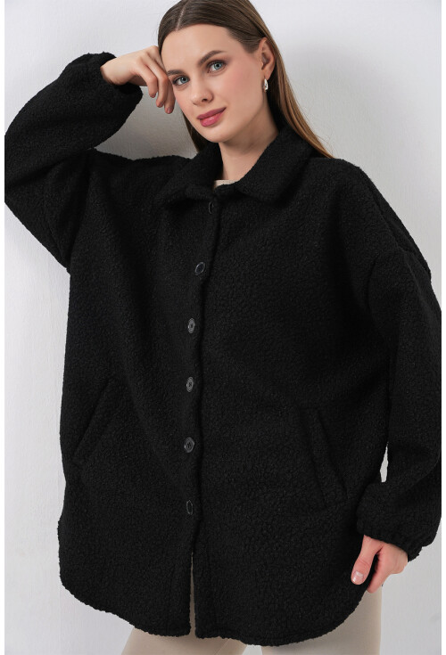 0675 Yün Karışımlı Buklet Ceket