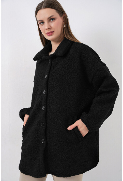 0675 Yün Karışımlı Buklet Ceket