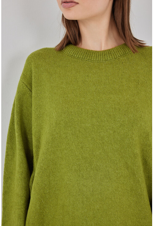 15895 Baklava Desenli Oversize Triko Kazak