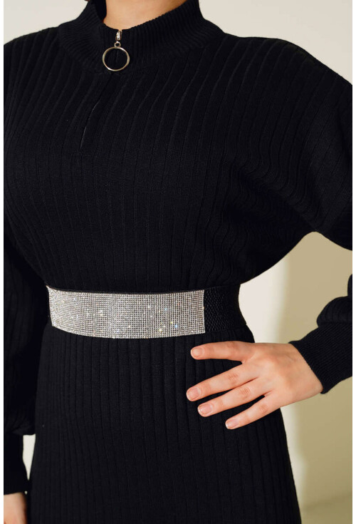 15900 Boydan Tesettür Triko Elbise