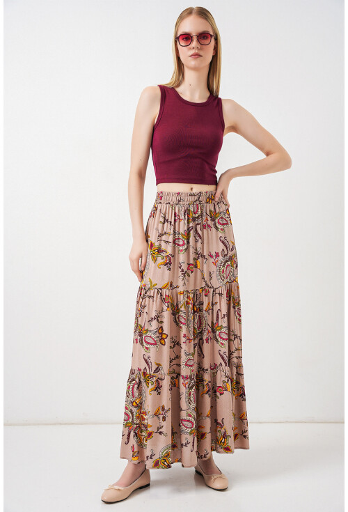 1898 Desenli Uzun Etek