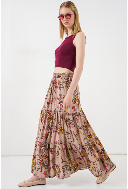 1898 Desenli Uzun Etek