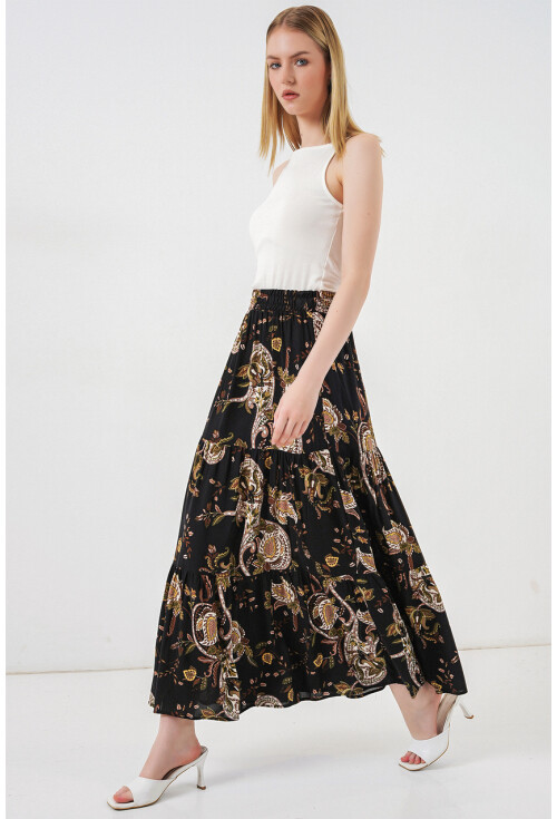 1898 Desenli Uzun Etek