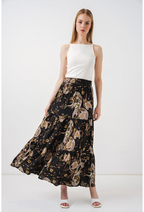 1898 Desenli Uzun Etek