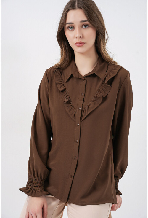 20223 Long Sleeve Shirt With Ruffles
