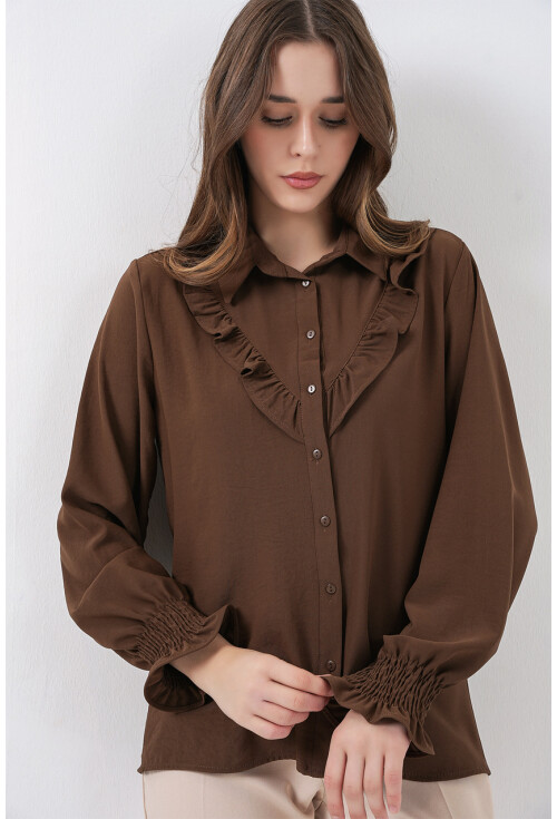 20223 Long Sleeve Shirt With Ruffles
