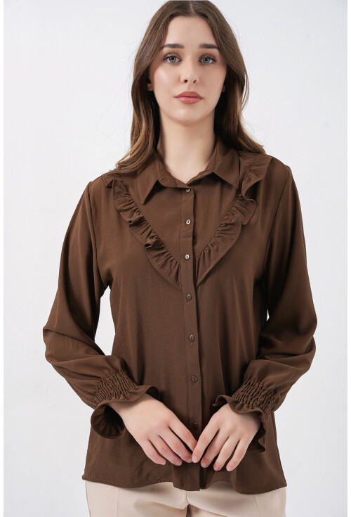 20223 Long Sleeve Shirt With Ruffles