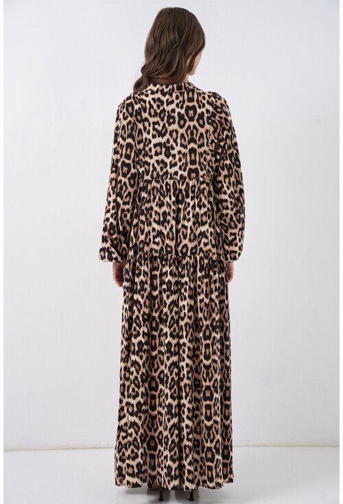 2423 Otantik Desenli Elbise