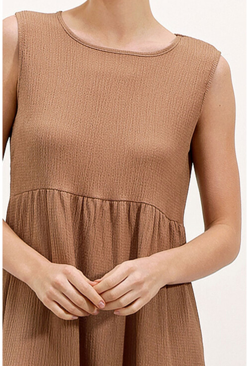 2448 Sıfır Kol Uzun Örme Elbise