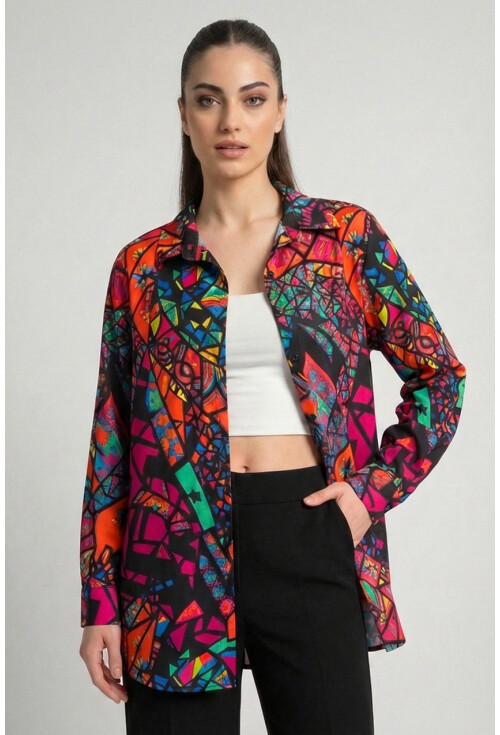 3721 Grafik Desenli Gömlek