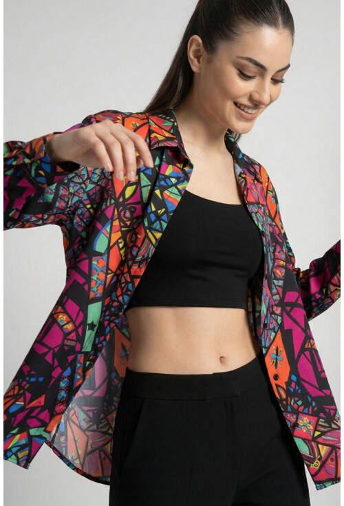 3721 Grafik Desenli Gömlek