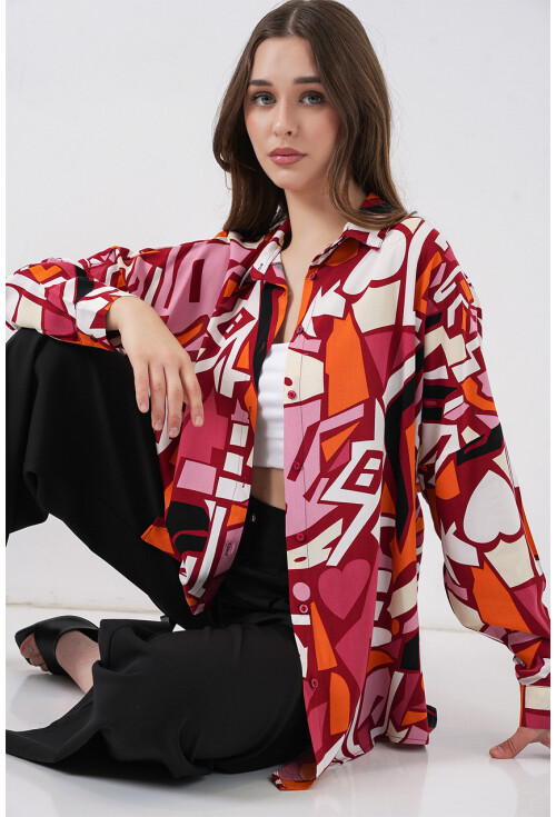 3721 Grafik Desenli Gömlek