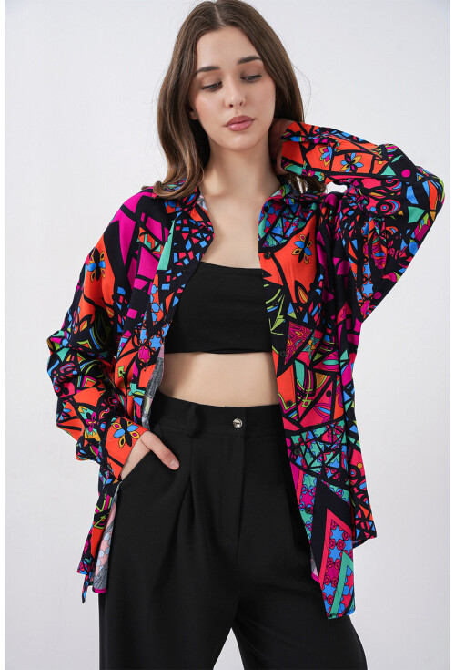 3721 Grafik Desenli Gömlek