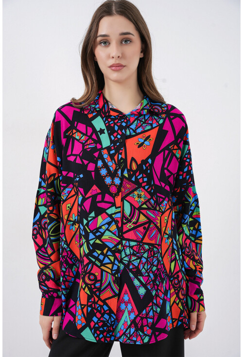 3721 Grafik Desenli Gömlek