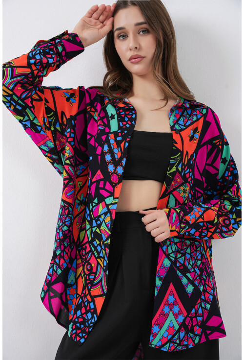 3721 Grafik Desenli Gömlek