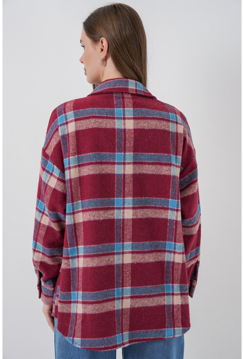 3854 Ekose Desen Çift Cepli Gömlek