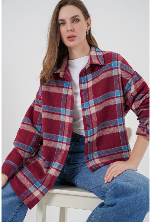 3854 Ekose Desen Çift Cepli Gömlek