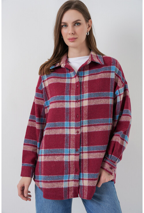 3854 Ekose Desen Çift Cepli Gömlek