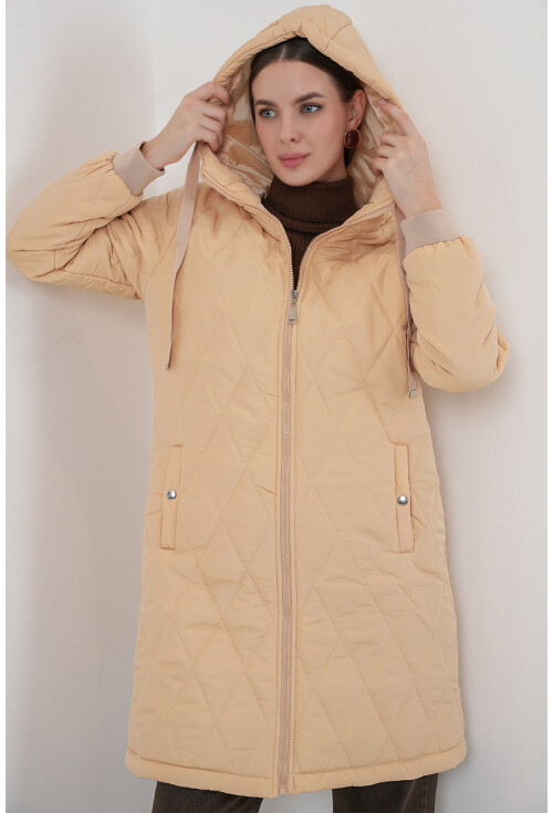 5138 Quilted Long Puffer Coat
