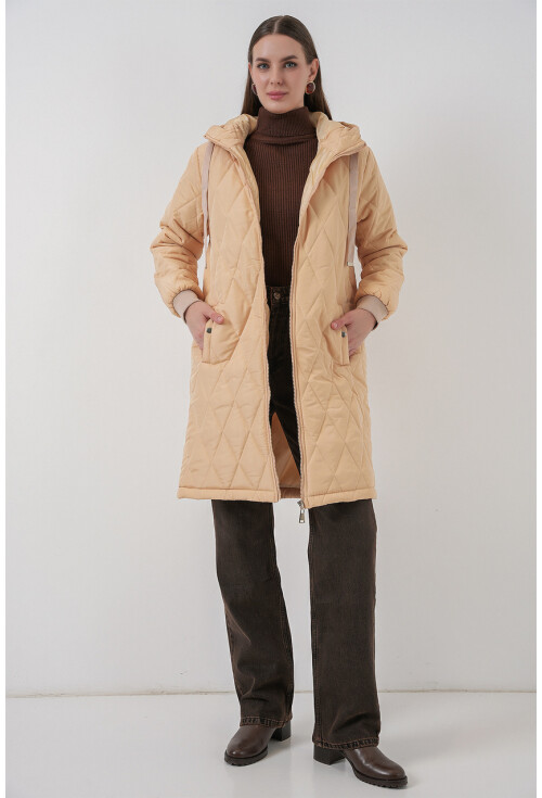 5138 Quilted Long Puffer Coat