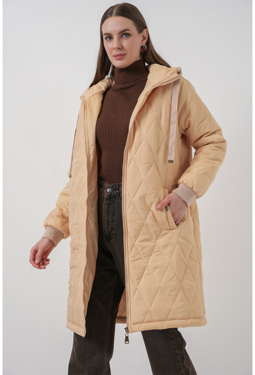 5138 Quilted Long Puffer Coat