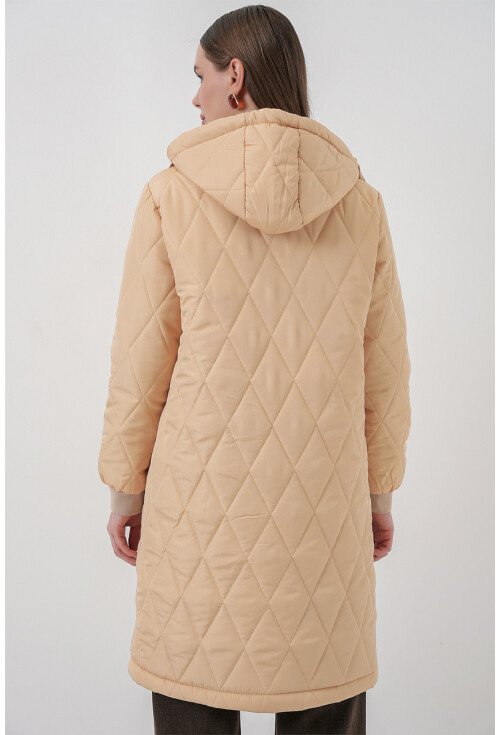 5138 Quilted Long Puffer Coat