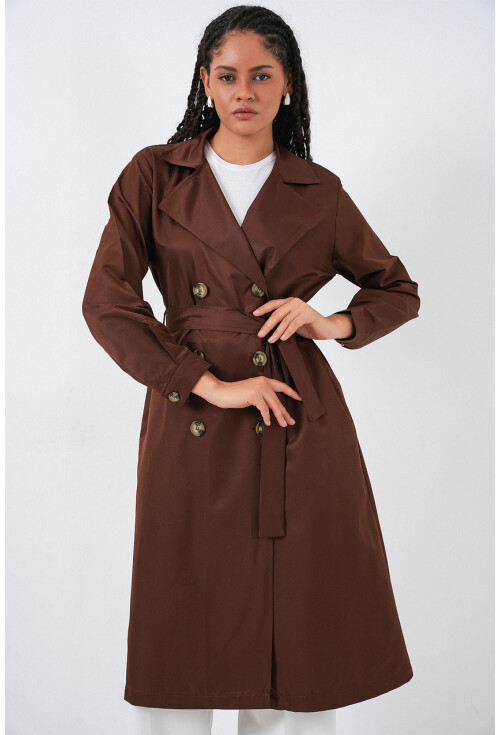 5853 Wrap Collar Trench Coat