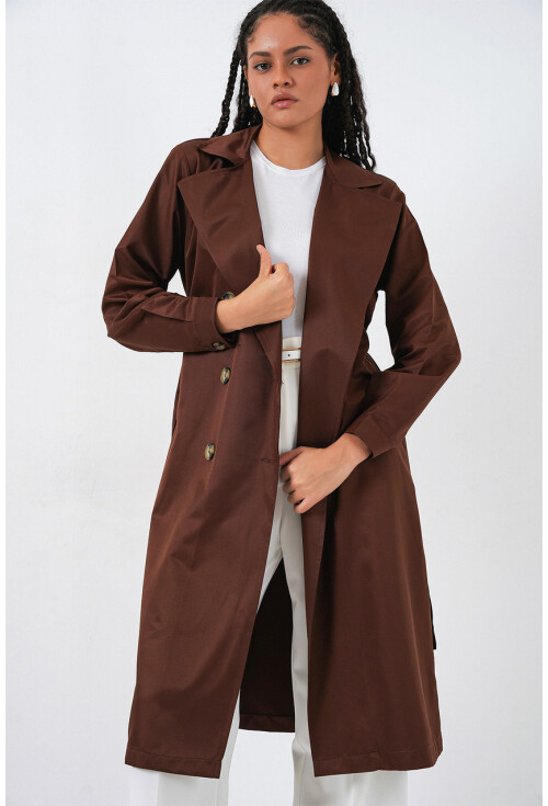 5853 Wrap Collar Trench Coat