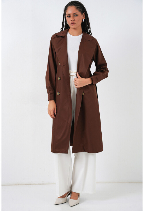 5853 Wrap Collar Trench Coat