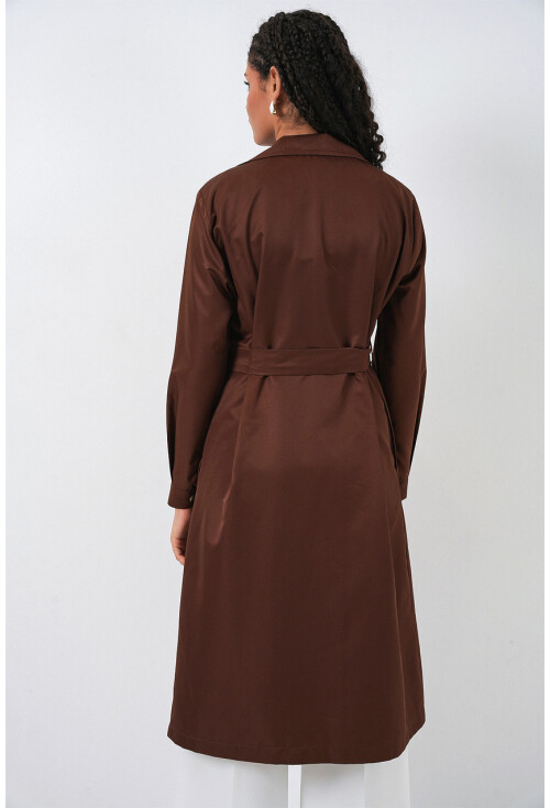 5853 Wrap Collar Trench Coat