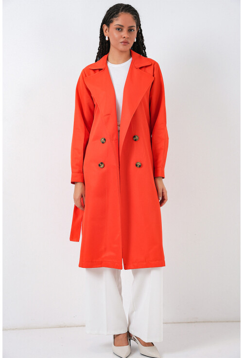 5853 Wrap Collar Trench Coat