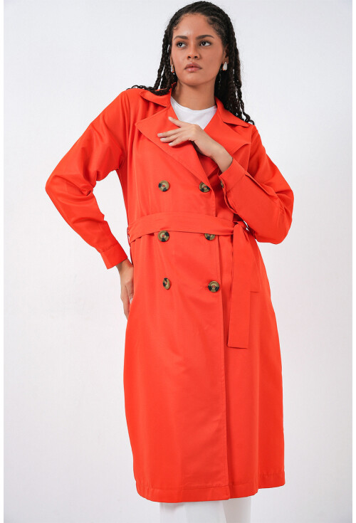 5853 Wrap Collar Trench Coat