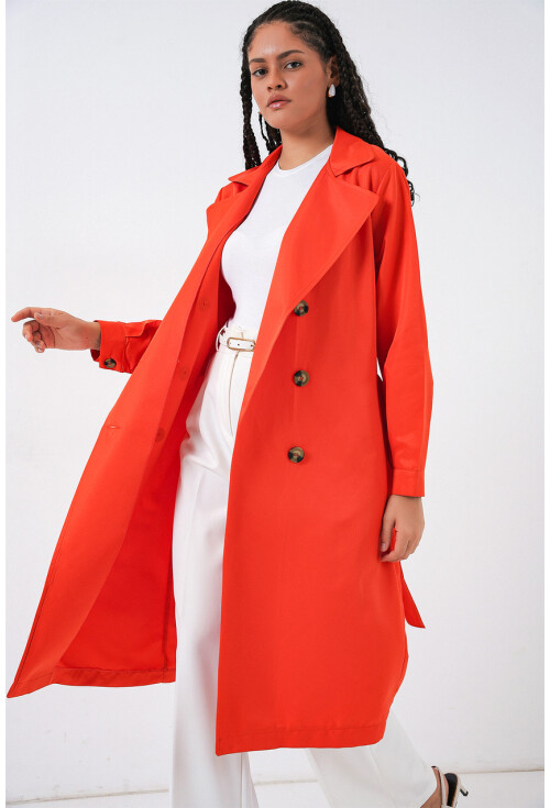 5853 Wrap Collar Trench Coat