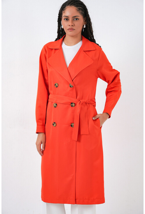 5853 Wrap Collar Trench Coat