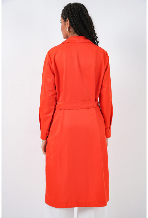 5853 Wrap Collar Trench Coat