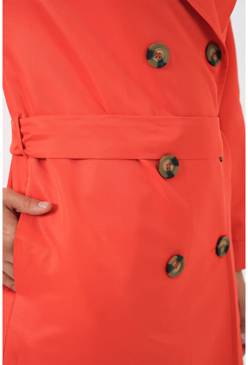 5853 Wrap Collar Trench Coat