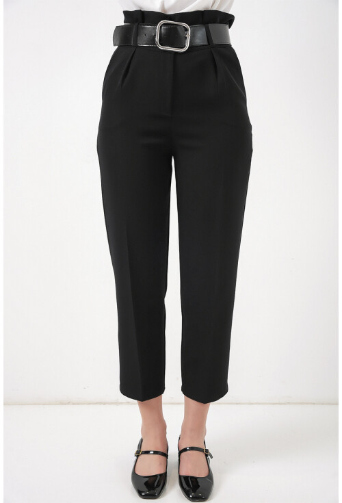 6556 Kemerli Kumaş Pantolon