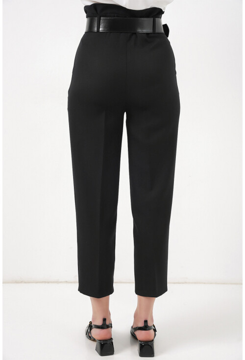 6556 Kemerli Kumaş Pantolon