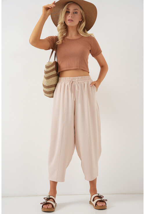 6591 Dokuma Şalvar Pantolon