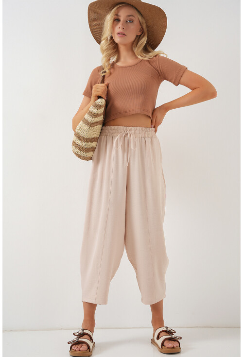 6591 Dokuma Şalvar Pantolon