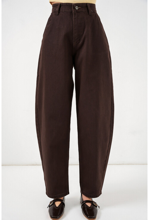 6689 Kadın Yüksek Bel Baggy Kot Pantolon