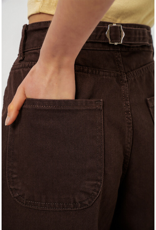 6689 Kadın Yüksek Bel Baggy Kot Pantolon